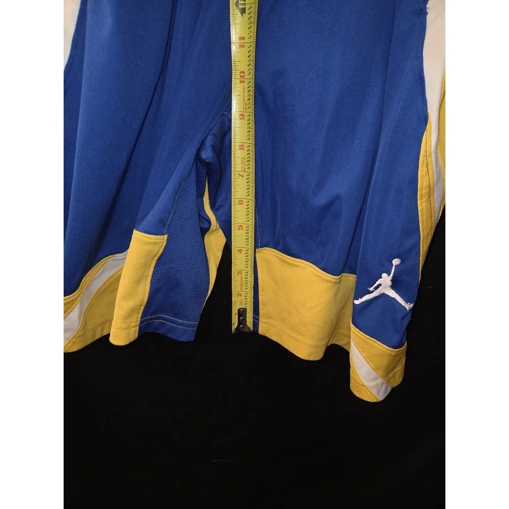 Air Jordan Retro Laney Basketball Shorts Men's Medium Retro 5 V Blue Yellow NWOT
